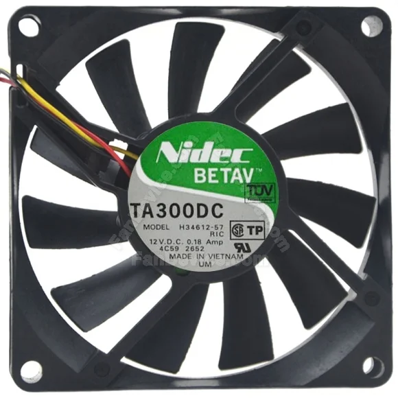 Nidec H34612-57 DC 12V 0.18Amp 3 Wires Axial Cooling Fan