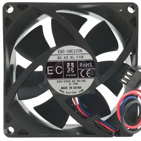 HXRR EQC-08E220H 220/240V 0.10A 3 Wires Axial Cooling Fan