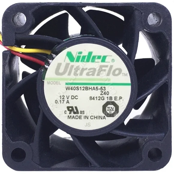Nidec W40S12BHA5-53 DC 12V 0.17A 3 Wires Axial Cooling Fan