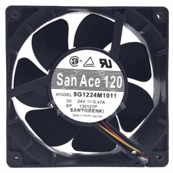 Sanyo Denki 9G1224M1011 DC 24V 0.47A 2 Wires / 3 Wires Axial Cooling Fan