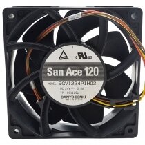 Sanyo Denki 9GV1224P1H03 DC 24V 0.8A 4 Wires PWM Axial Cooling Fan
