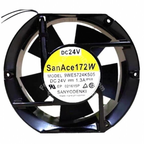 Sanyo Denki 9WE5724K505 DC 24V 1.3A IP68 Waterproof Axial Cooling Fan