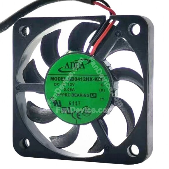 ADDA AD0412HX-K90 DC 12V 0.08A 2 Wires HYPRO Bearing Axial Cooling Fan
