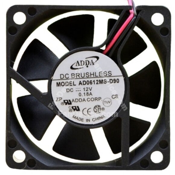 ADDA AD0612MS-D90 DC 12V 0.18A 2 Wires Brushless Axial Cooling Fan