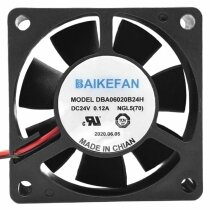 BAIKEFAN DBA06020B24H DC 24V 0.12A 2 Wires 6020 Axial Cooling Fan