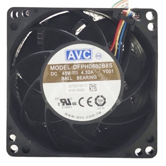 AVC DFPH0880B8S DC 48V 4.32A 8080 Ball Bearing Axial Cooling Fan