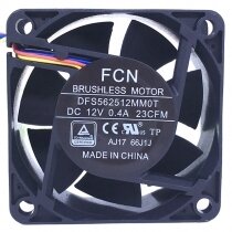 FCN DFS562512MM0T DC 12V 0.4A 4 Wires Brushless 23CFM Axial Cooling Fan