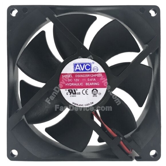 AVC DS09225R12HP075 DC 12V 0.41A Hydraulic Bearing Axial Cooling Fan