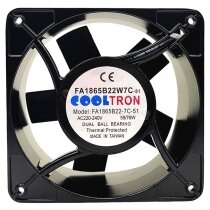 COOLTRON FA1865B22-7C-51 AC 220-240V 59/76W Ball Bearing Thermal Protected Fan