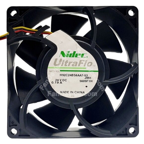 Nidec UltraFlo H92C24BS6AA7-53 DC 24V 0.19A 9232 Axial Cooling Fan