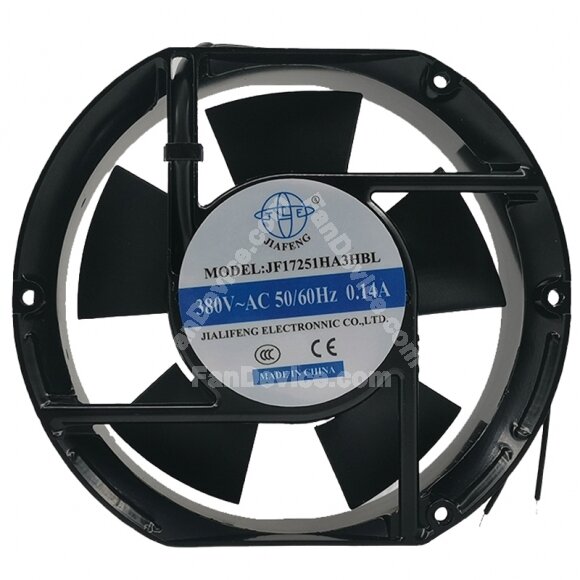 JIAFENG JF17251HA3HBL AC 380V 0.14A 2 Wires Axial Cooling Fan
