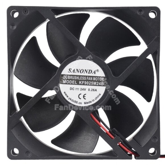 SANONDA KF9025M24B DC 24V 0.26A 2 Wires Brushless Axial Cooling Fan