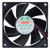 Protechnic MGA8012HS-A25 DC 12V 0.24A 2 Wires 8025 Axial Cooling Fan