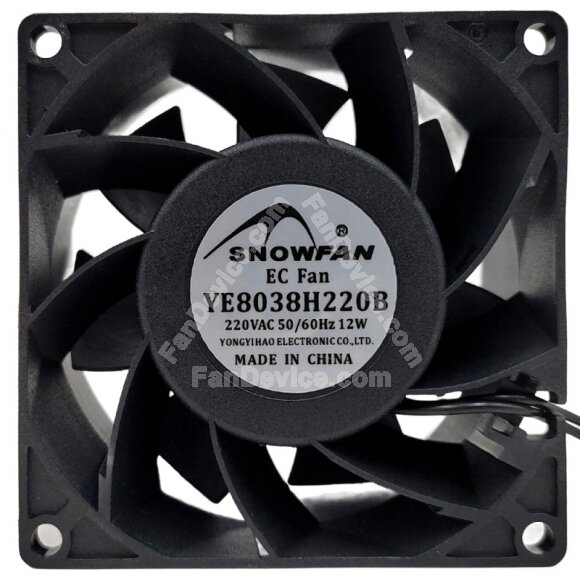SNOWFAN YE8038H220B EC 220V 12W 2 Wires 8038 Axial Cooling Fan