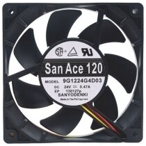 Sanyo Denki 9G1224G4D03 DC 24V 0.47A 2 Wires / 3 Wires Axial Cooling Fan