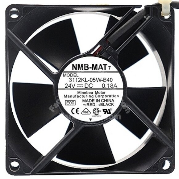 NMB-MAT 3112KL-05W-B40 DC 24V 0.18A 2 Wires Axial Cooling Fan