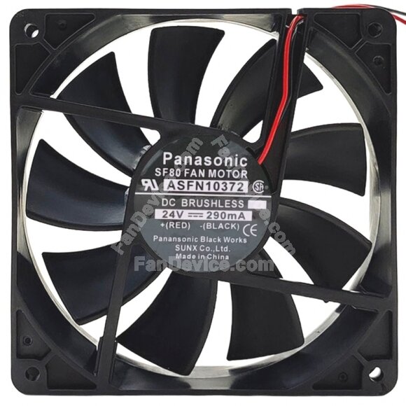 Panasonic ASFN10372 DC 24V 290mA 2 Wires Brushless Axial Cooling Fan