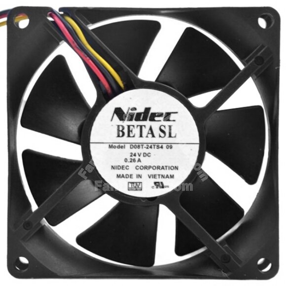 Nidec D08T-24TS4 09 DC 24V 0.26A 2 Wires / 3 Wires Axial Cooling Fan