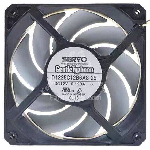Servo D1225C12B6AS-25 DC 12V 0.123A 2 Wires / 3 Wires Axial Cooling Fan