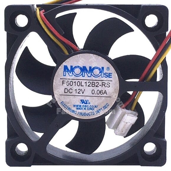 NONOI F5010L12B2-RS DC 12V 0.06A 3 Wires Axial Cooling Fan