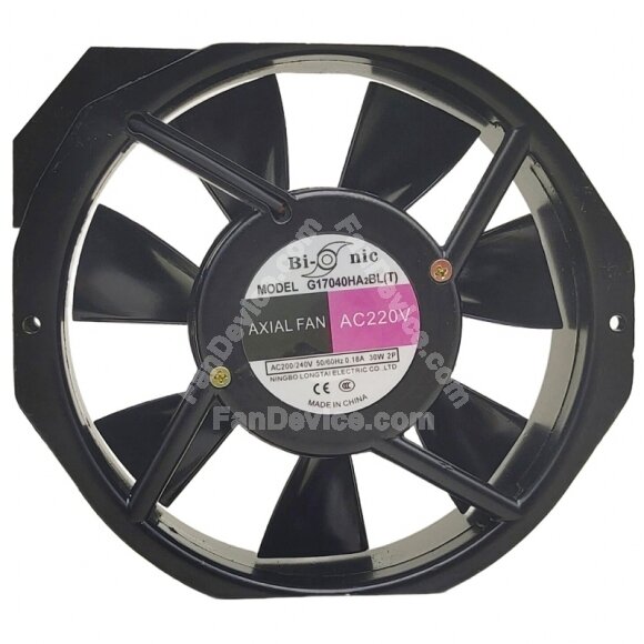Bi-Sonic G17040HA2BL AC 220V 0.18A 30W Axial Cooling Fan