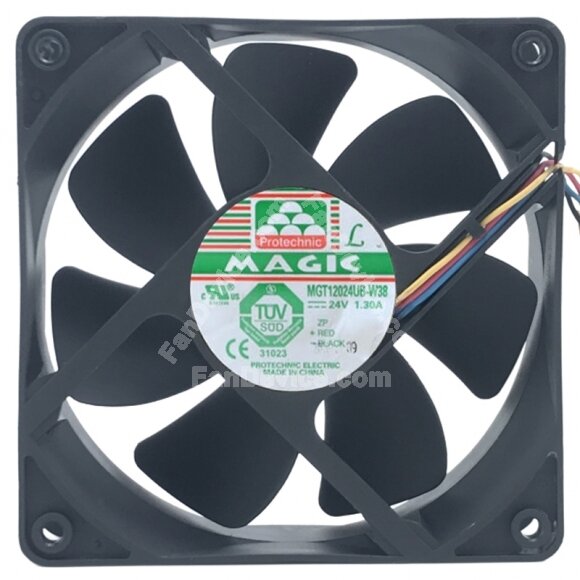 Magic MGT12024UB-W38 DC 24V 1.30A 4 Wires Axial Cooling Fan