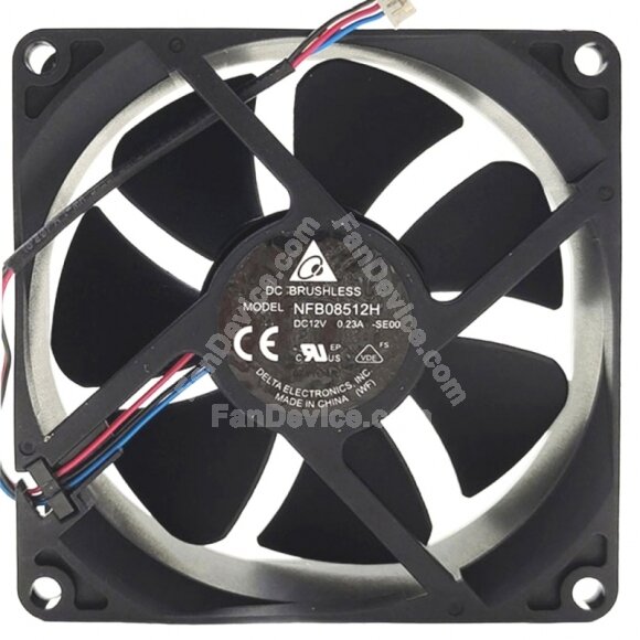 Delta NFB08512H DC 12V 0.23A 3 Wires Brushless Axial Cooling Fan
