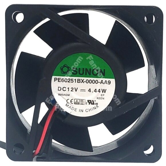 Sunon PE60251BX-0000-AA9 DC 12V 4.44W 2 Wires Axial Cooling Fan