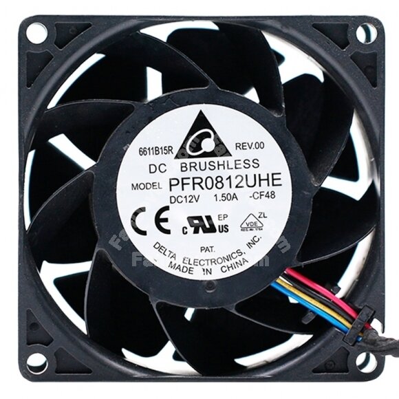 Delta PFR0812UHE DC 12V 1.50A 4 Wires DC Brushless Axial Cooling Fan