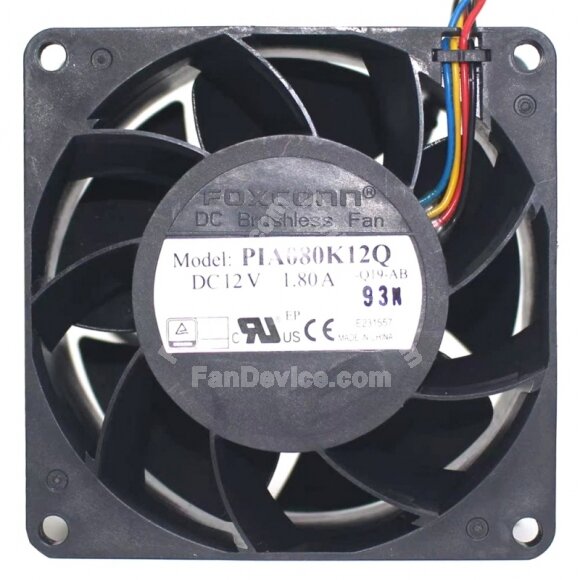 Foxconn PIA080K12Q DC 12V 1.80A DC Brushless PWM Axial Cooling Fan