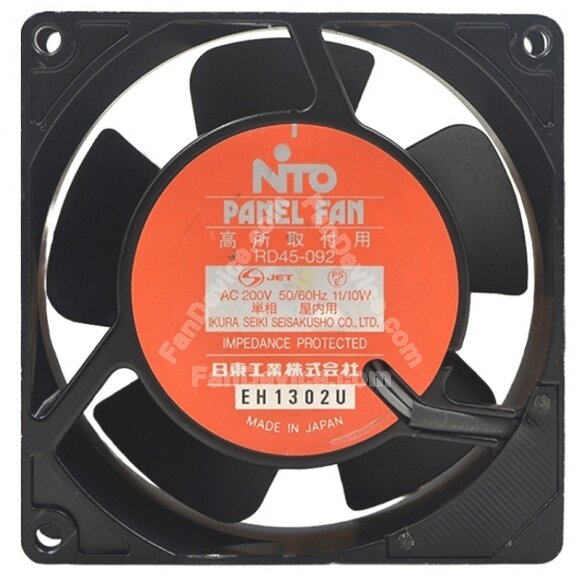 NTO RD45-092 AC 200V 11/10W 2 Wires Impedance Protected Axial Cooling Fan