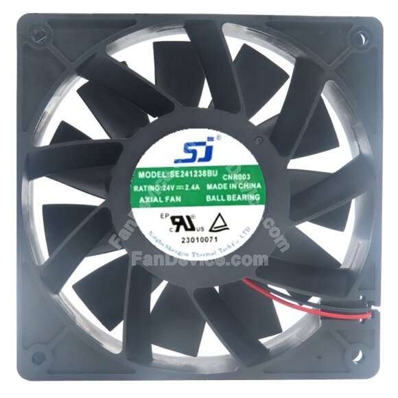 SJ SE241238BU DC 24V 2.4A 2 Wires Ball Bearing Axial Cooling Fan