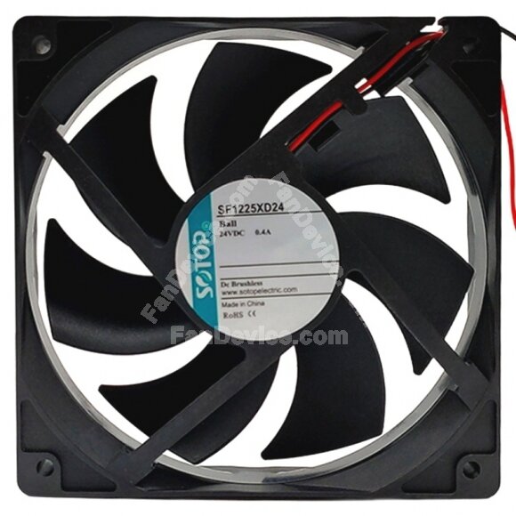 SOTOP SF1225XD24 DC 24V 0.4A 2 Wires Ball Bearing Axial Cooling Fan