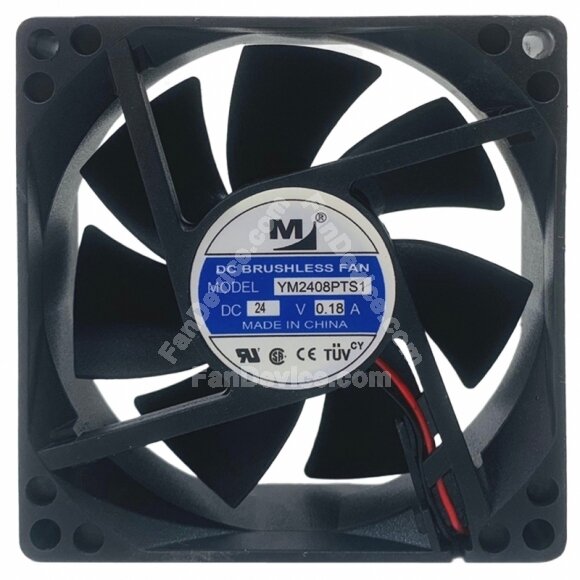 YM YM2408PTS1 24V 0.18A 2 Wires DC Brushless Axial Cooling Fan