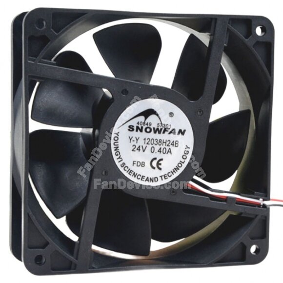 SNOWFAN Y-Y12038H24B DC 24V 0.40A 2 Wires / 3 Wires / 4 Wires Cooling Fan