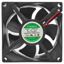 TROHITO VD8025B12H DC 12V 0.17A Ball Bearing Impedance Protected Axial Fan