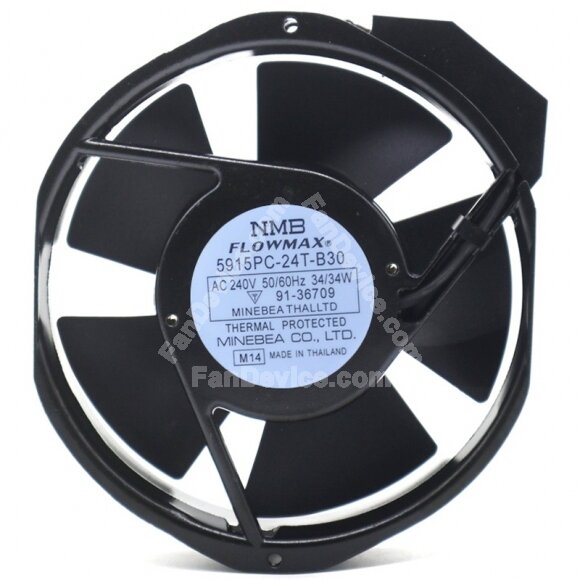 NMB 5915PC-24T-B30 AC 240V 34/34W 17238 Thermal Protected Axial Fan