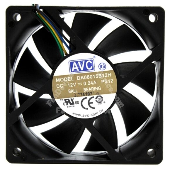 AVC DA06015B12H DC 12V 0.24A 4 Wires Ball Bearing PWM Axial Cooling Fan