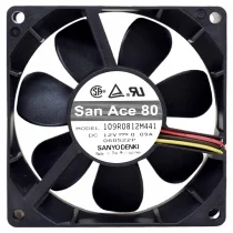 Sanyo 109R0812M441 DC 12V 0.09A 3 Wires Axial Cooling Fan