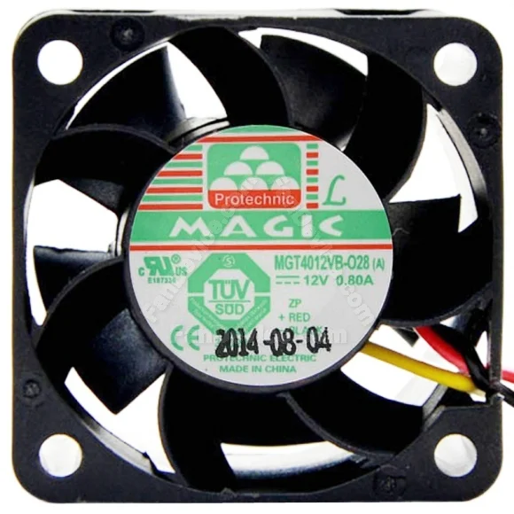Magic MGT4012VB-O28 DC 12V 0.80A 3 Wires Axial Cooling Fan