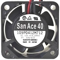 Sanyo 109P0412M712 DC 12V 0.095A 2 Wires Axial Cooling Fan