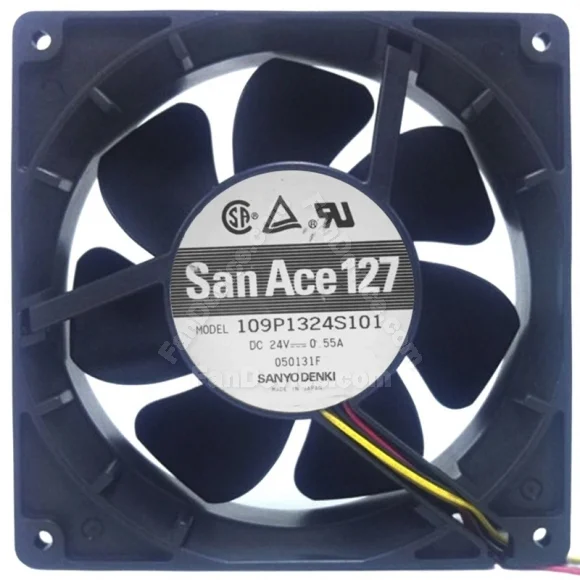 Sanyo 109P1324S101 DC 24V 0.55A 3 Wires Axial Cooling Fan