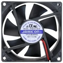 JAMICON JF0825H1HR-R DC 12V 0.19A 2 Wires HTLS Bearing Cooling Fan