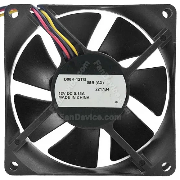 Nidec D08K-12TG 08B(AX) DC 12V 0.13A 3 Wires Axial Cooling Fan