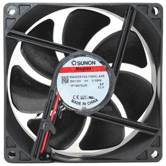 Sunon HA92251V4-1000C-A99 DC 12V 0.58W 2 Wires Maglev Cooling Fan
