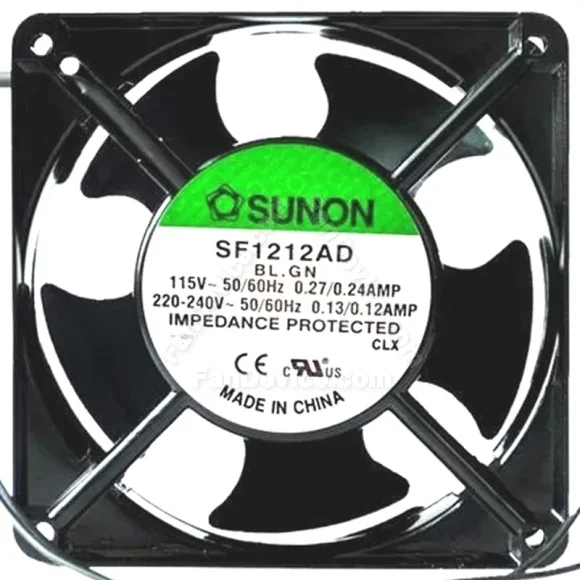 Sunon SF1212AD 115V/220-240V 0.27/0.24AMP 0.13/0.12AMP Impedance Protected Cooling Fan
