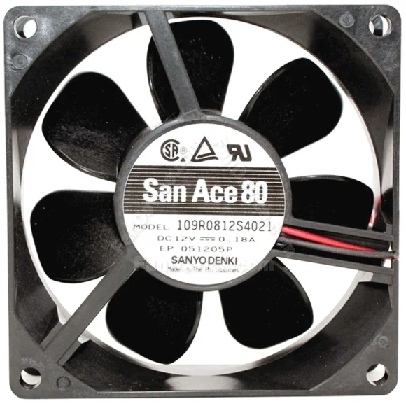 Sanyo 109R0812S4021 DC 12V 0.18A 2 Wires Axial Cooling Fan