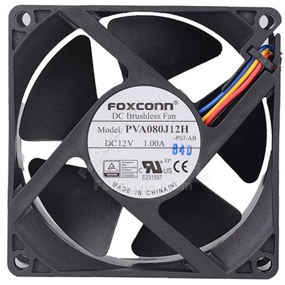 Foxconn PVA080J12H 12V 1.00A 4 Wires DC Brushless PWM Cooling Fan