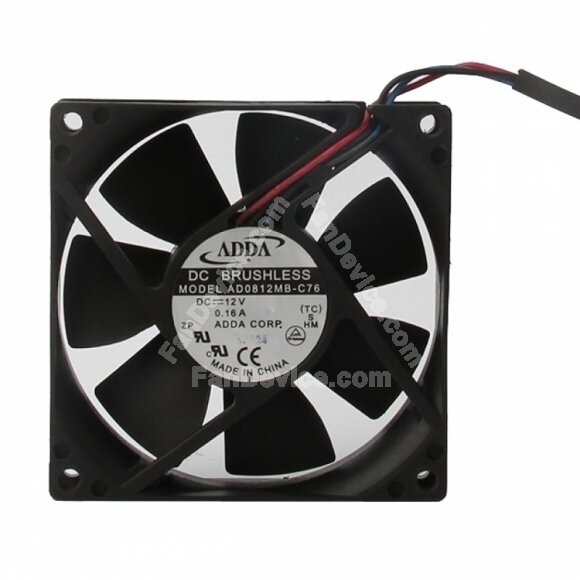 ADDA AD0812MB-C76 DC 12V 0.16A 3 Wires Axial Cooling Fan