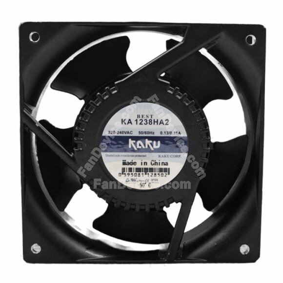 KAKU KA1238HA2 AC 220-240V 0.13/0.11A 2 Wires Axial Cooling Fan